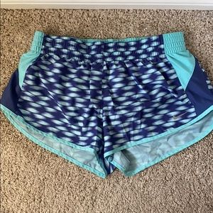 Purple and Turquoise Nike Running Shorts